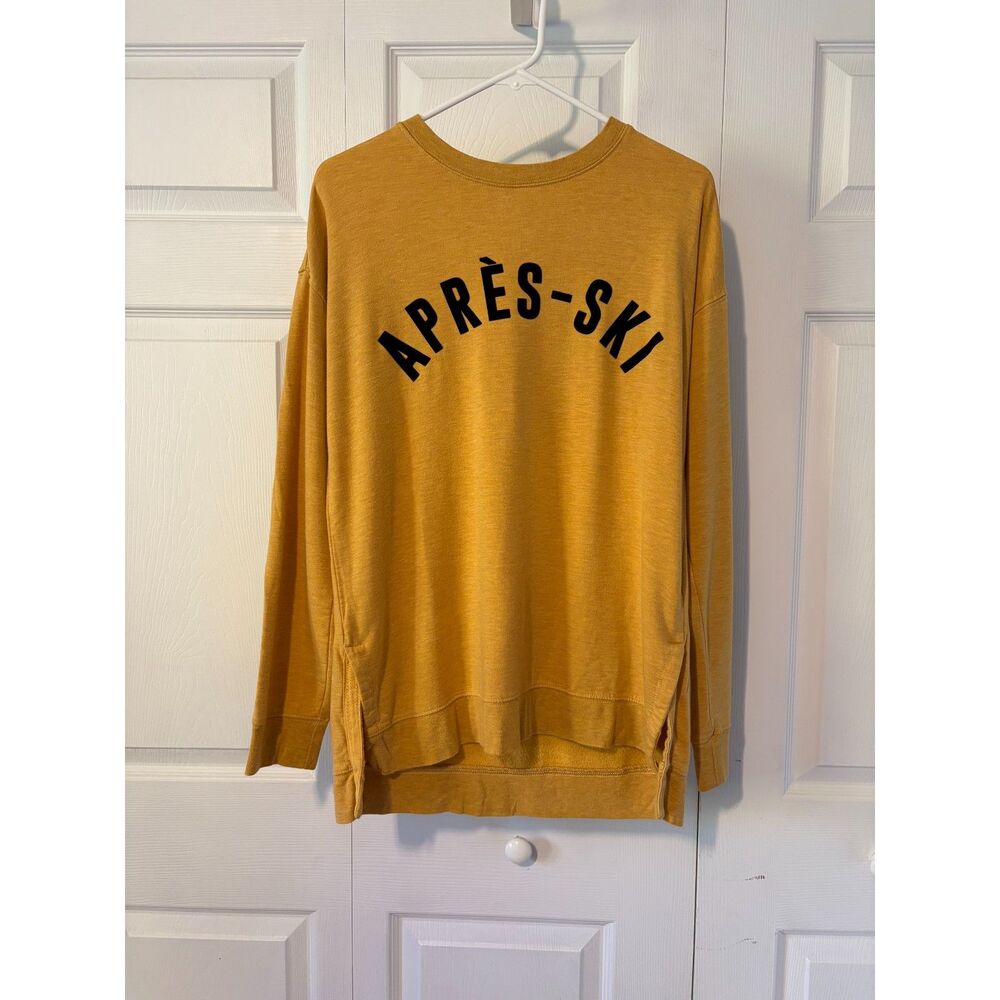 Thread & Supply Yellow High Low Sweatshirt Small Cozy Soft Loungewear Athleisure